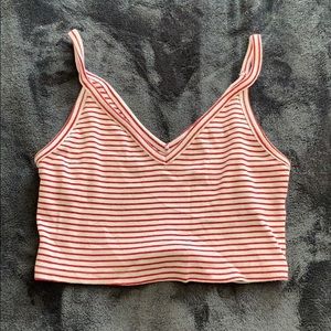 zara v neck cropped tank top